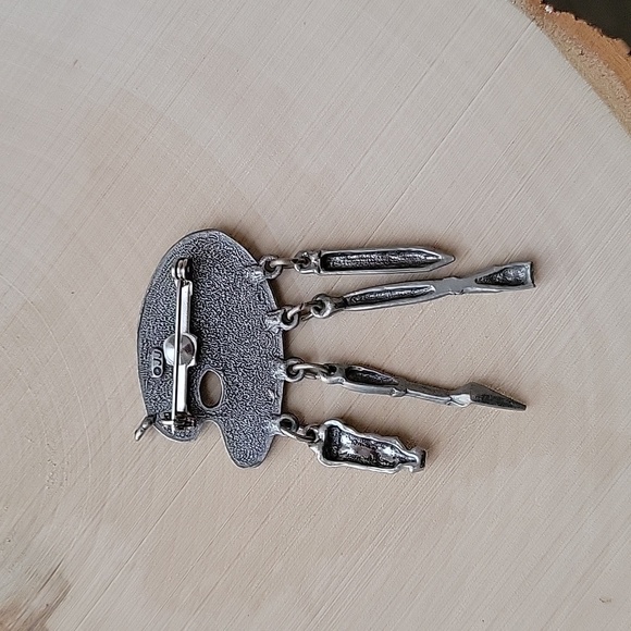 JJ Artist Paint Pallet With Art Tools Brooch - Picture 2 of 3